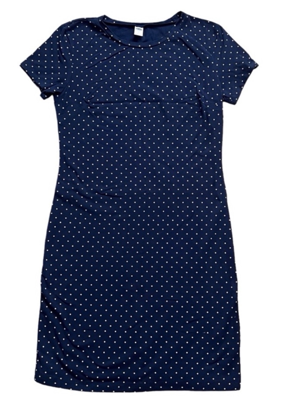 Old Navy Tee T-Shirt Dress Navy Blue Polkadot Preppy Summer Nautical Medium
